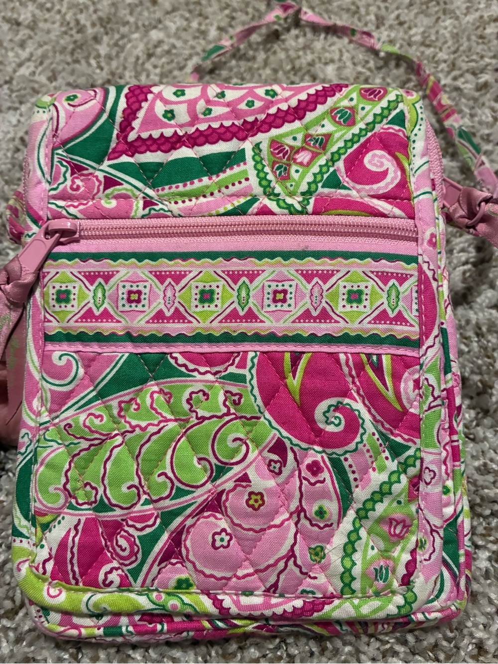 Vera Bradley Pinwheel Pink Mini Hipster Crossbody Bag